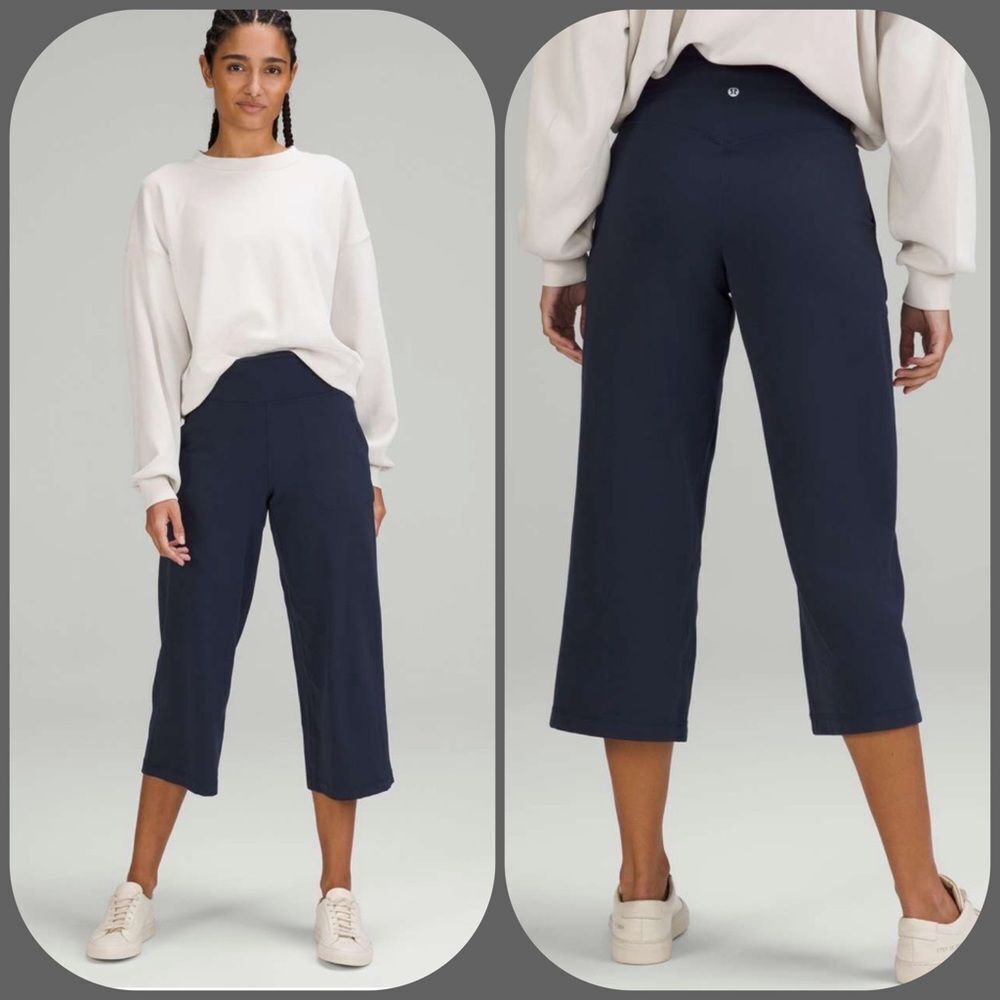 Lululemon Align High-Rise Wide Leg Crop 23" size 2 NWT True Navy blue